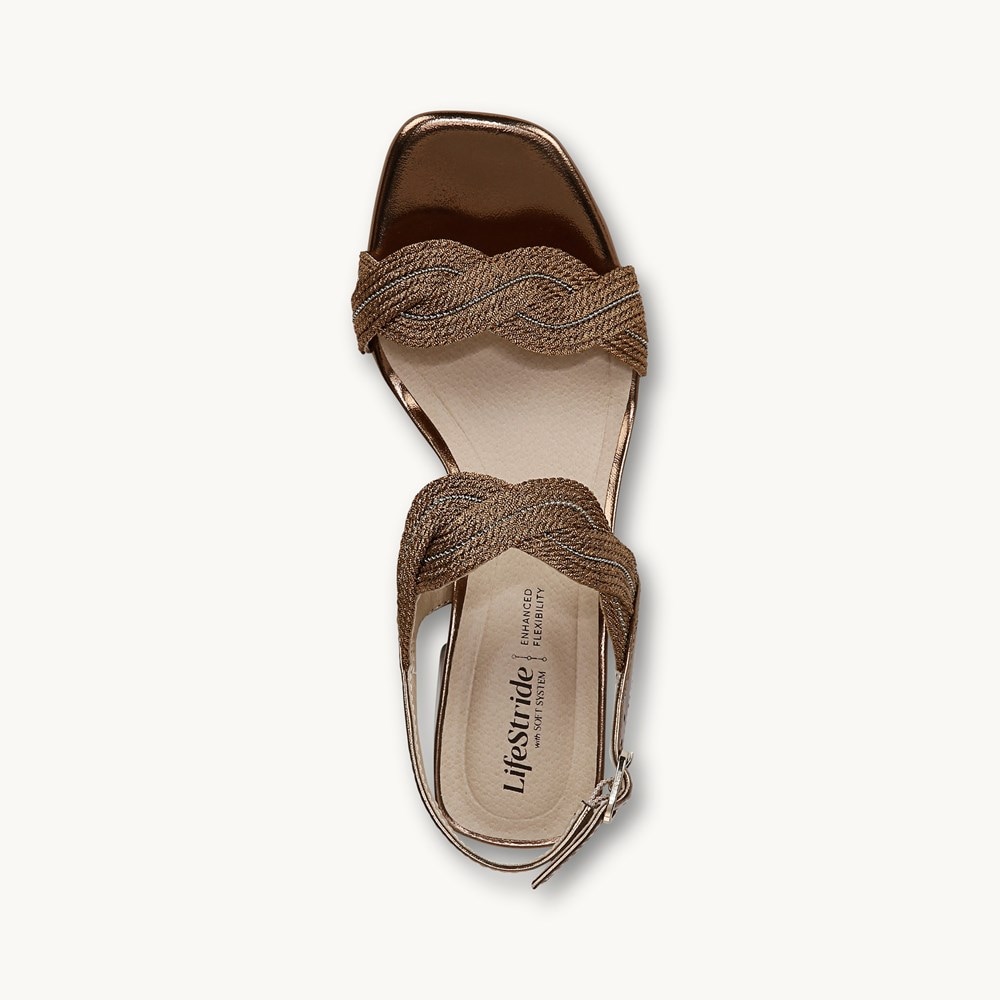 LifeStride Charnelle Slingback Dress Sandal - Bronze Faux Leather