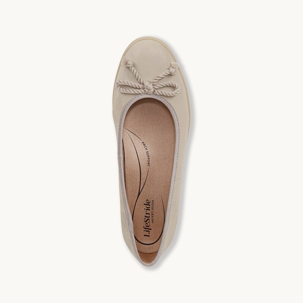 LifeStride Maura Flat - Taupe Faux Leather