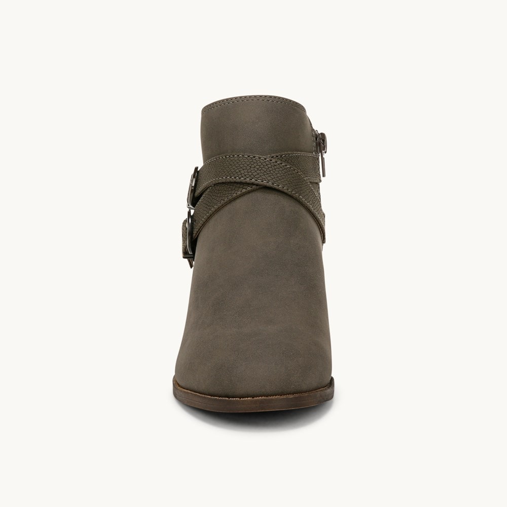 LifeStride Blaire Short Bootie - Dark Grey Faux Leather
