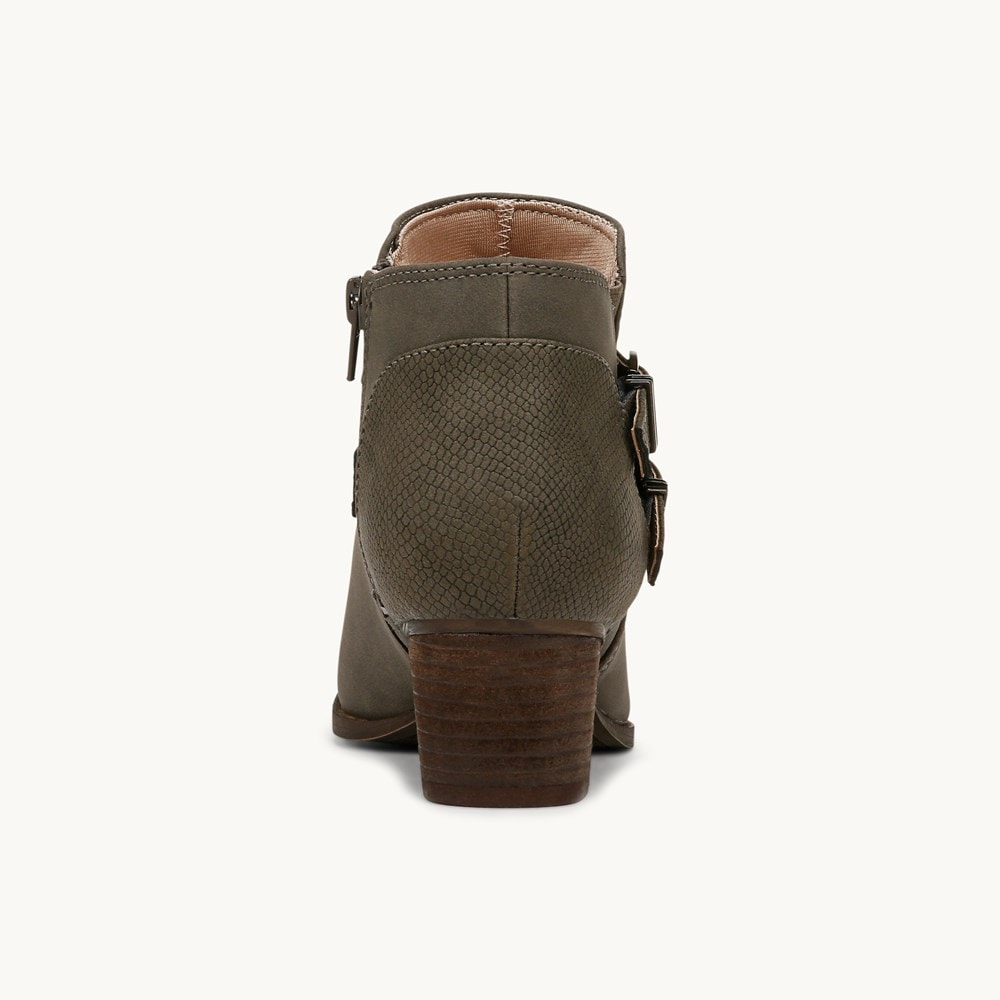 LifeStride Blaire Short Bootie - Dark Grey Faux Leather