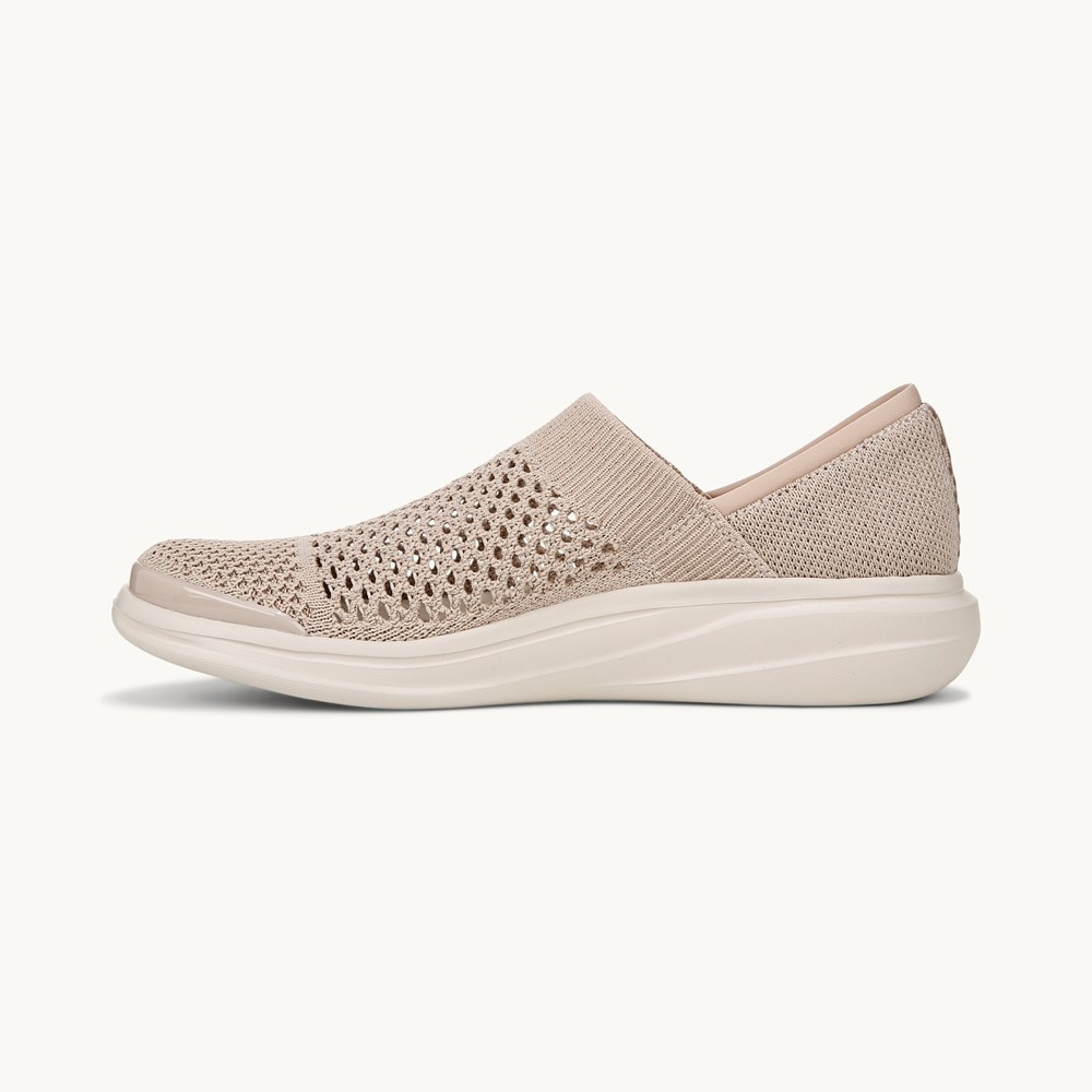 LifeStride Charlie Knit Slip On - Beige Fabric