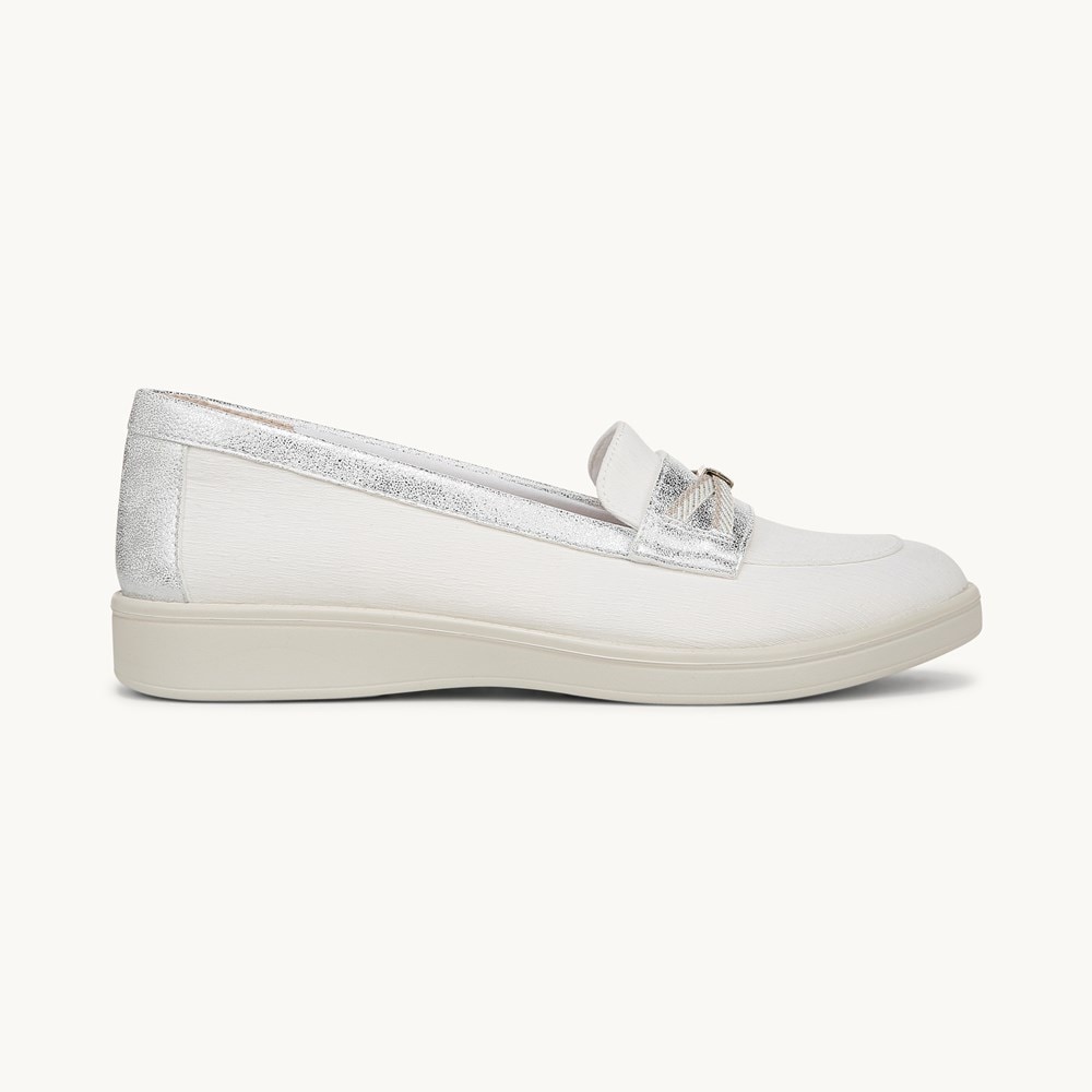 LifeStride All Aboard Loafer - Bright White Denim Fabric