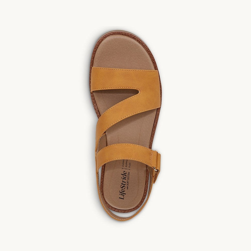 LifeStride Waverly Strappy Sandal - Inca Gold Faux Leather