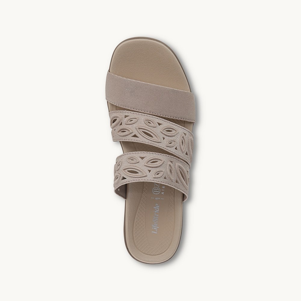 LifeStride Poppy Strappy Sandal - Simply Taupe Fabric