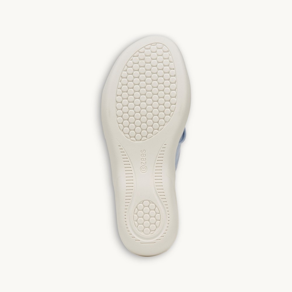 LifeStride Cherish Slide Sandal - Skyway Blue Stretch Fabric