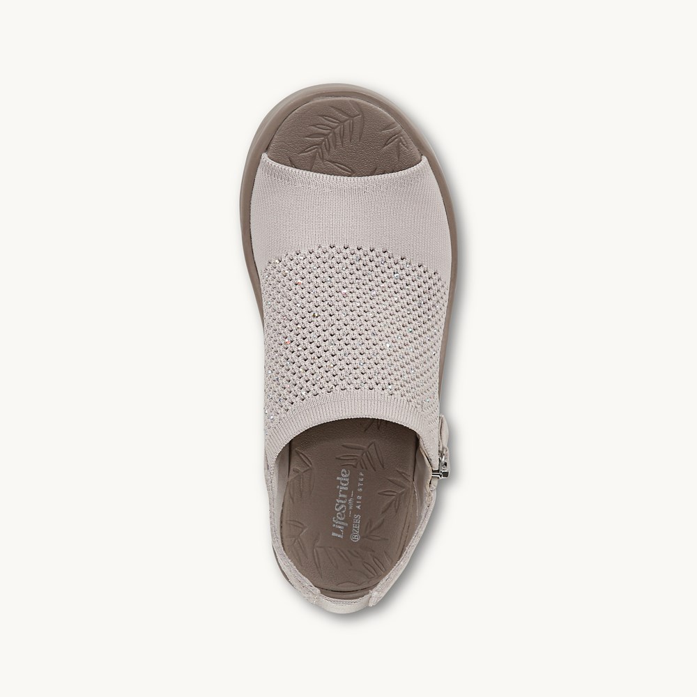 LifeStride Starlet Wedge Sandal - Sand Knit Fabric
