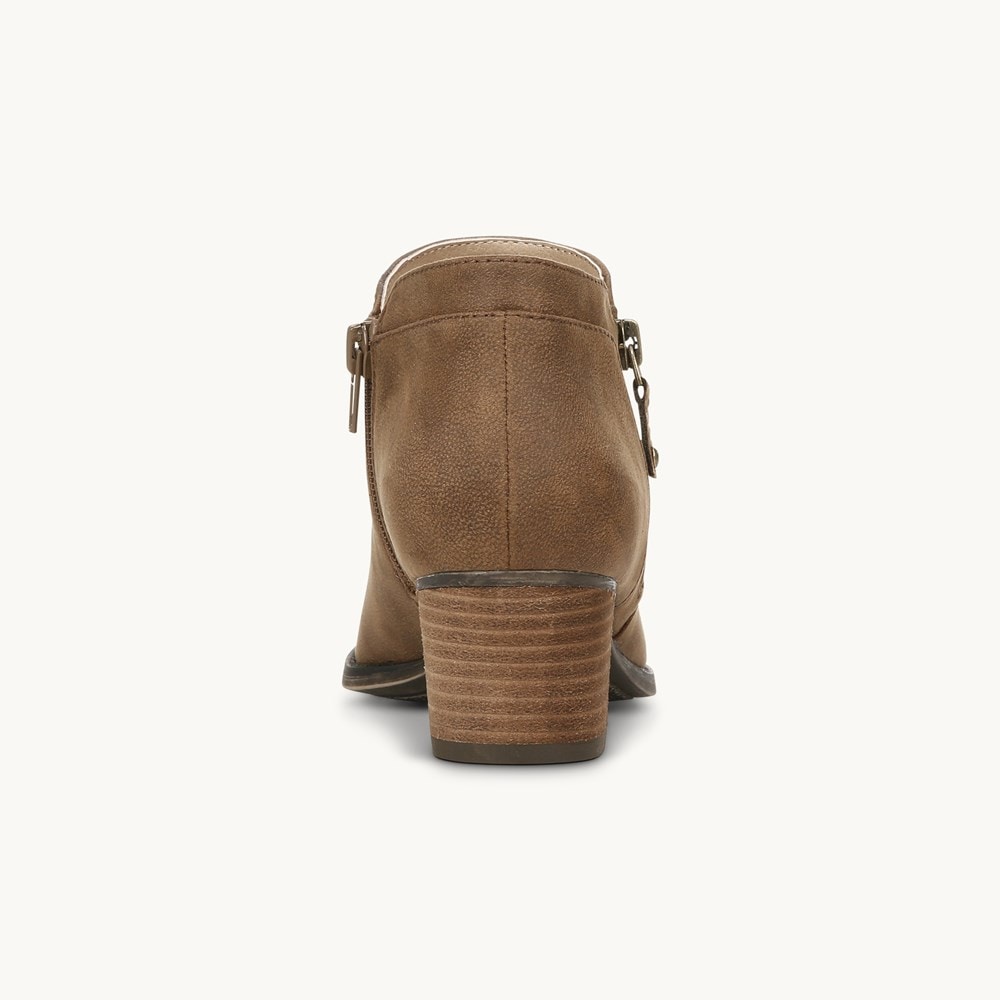 LifeStride Blake Zip Ankle Bootie - Brown Faux Leather