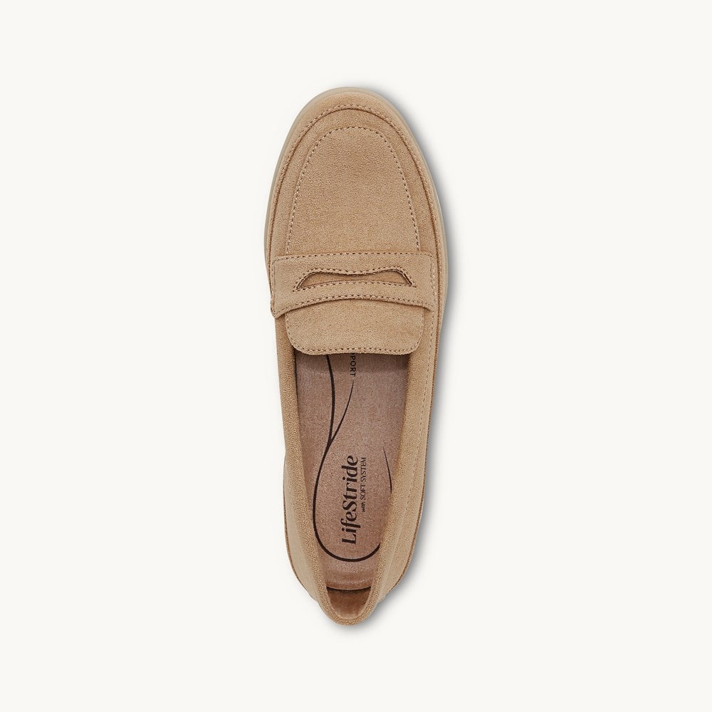 LifeStride Malta Loafer - Cuoio Taupe Fabric