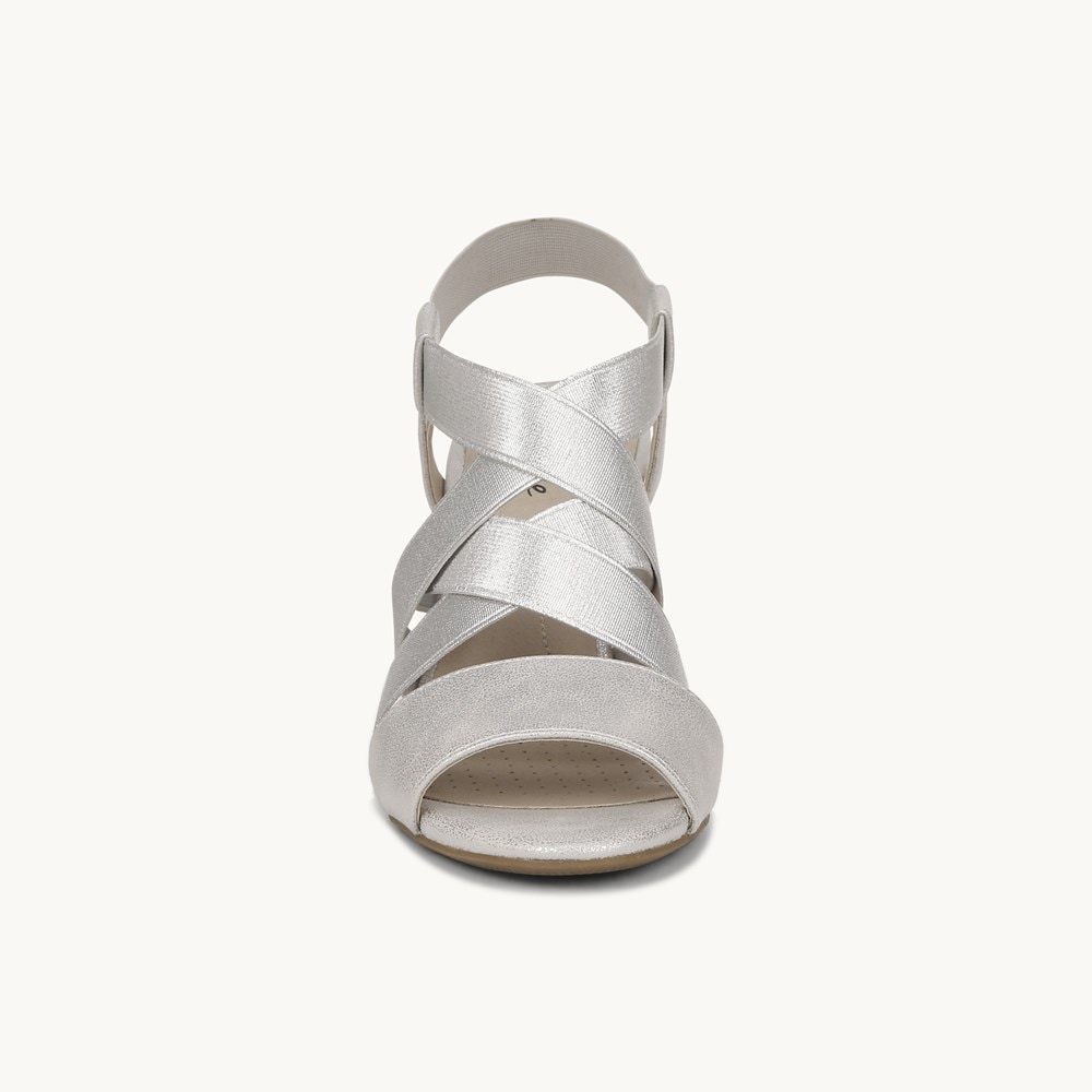 LifeStride Charlotte Heeled Sandal - Silver Fabric