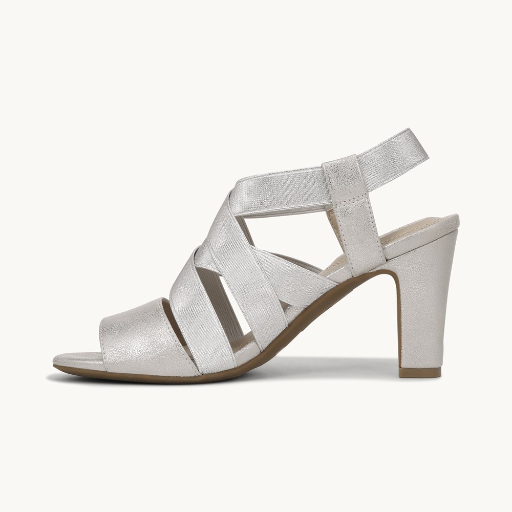LifeStride Charlotte Heeled Sandal - Silver Fabric