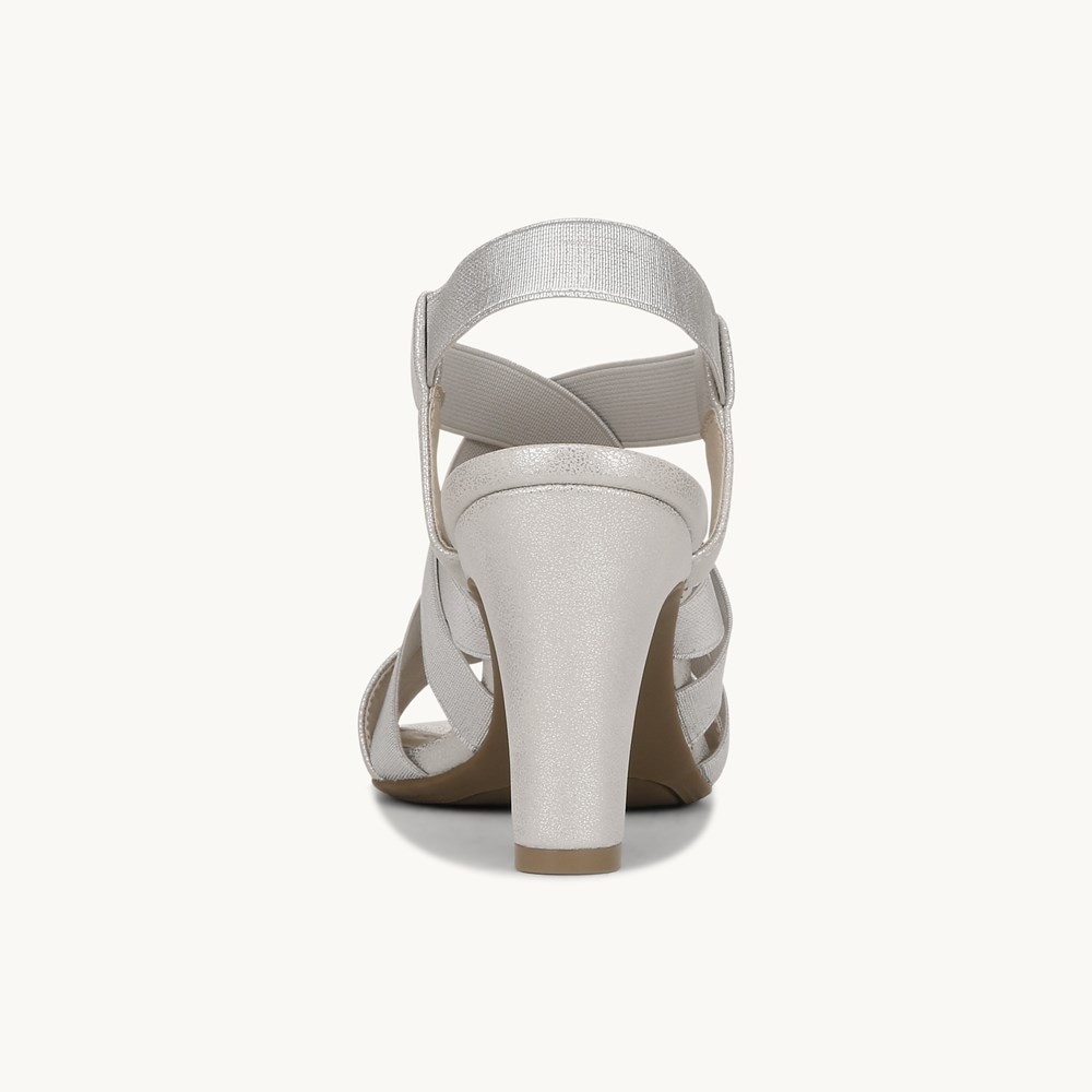 LifeStride Charlotte Heeled Sandal - Silver Fabric