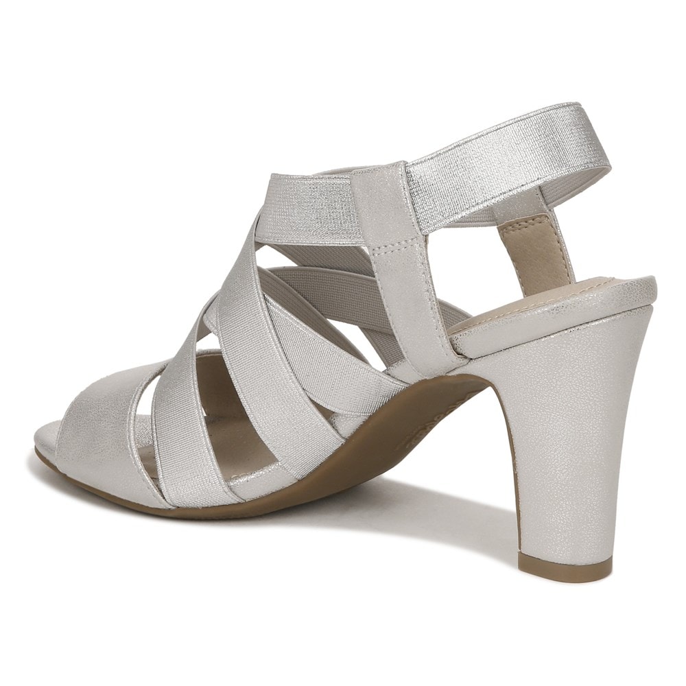 LifeStride Charlotte Heeled Sandal - Silver Fabric