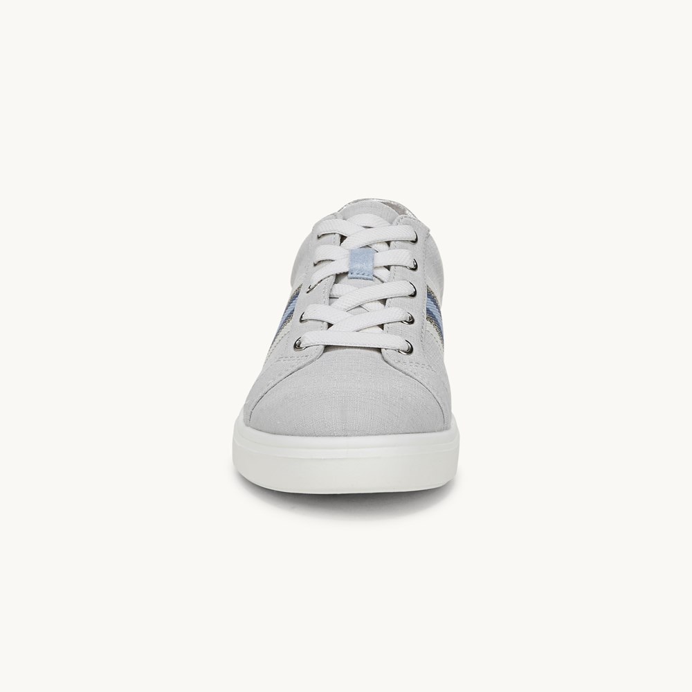 LifeStride Happy Friday Lace Up Sneaker - Oyster Stretch Denim Fabric