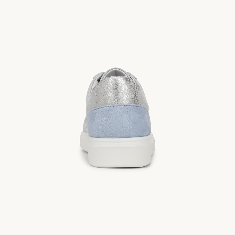 LifeStride Happy Friday Lace Up Sneaker - Oyster Stretch Denim Fabric
