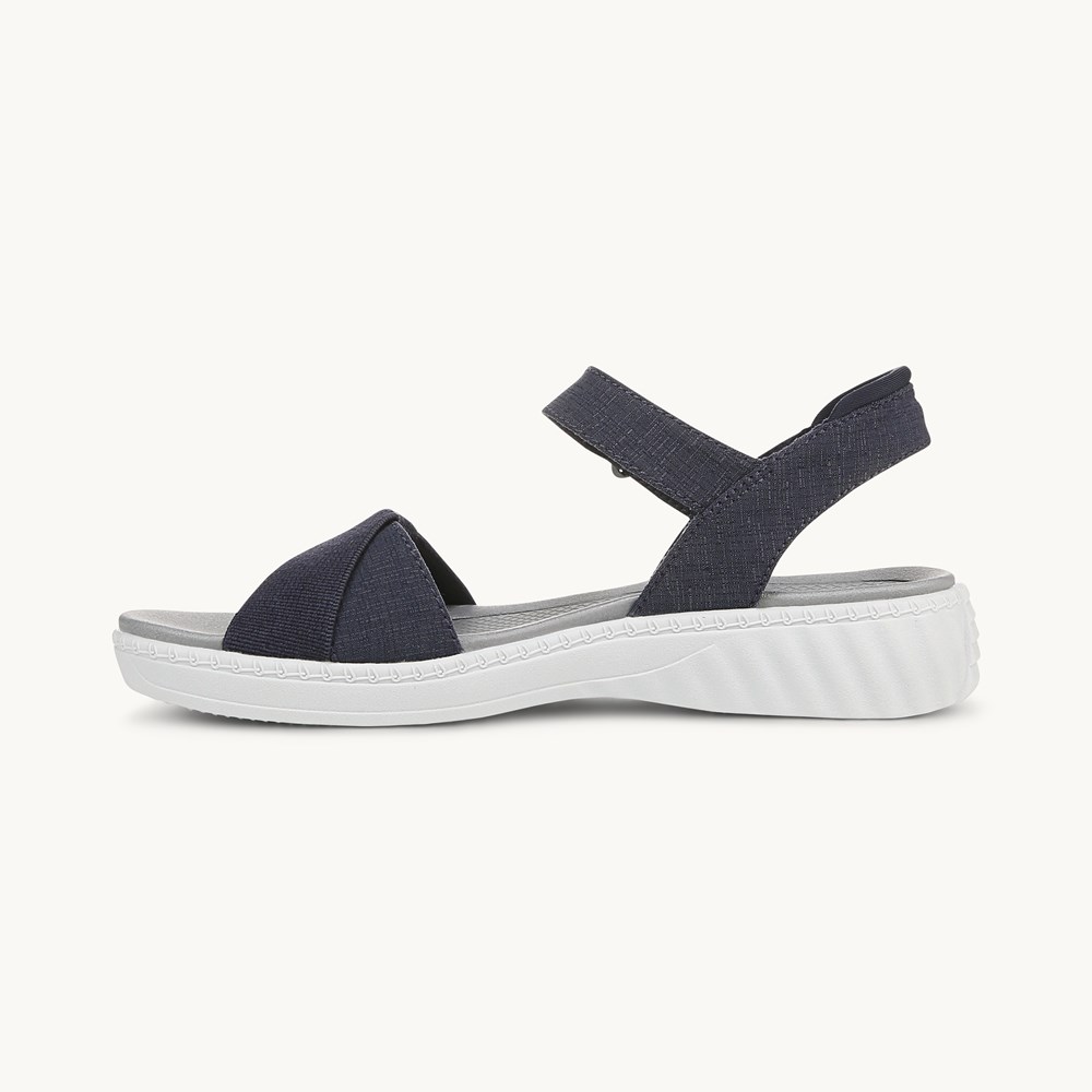 LifeStride Lane Strappy Sandal - Navy Blazer Denim Fabric