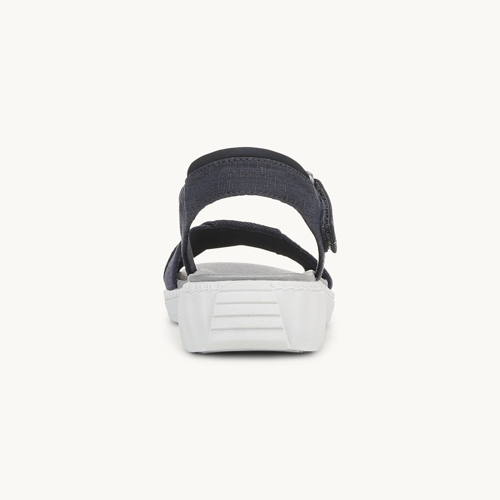 LifeStride Lane Strappy Sandal - Navy Blazer Denim Fabric