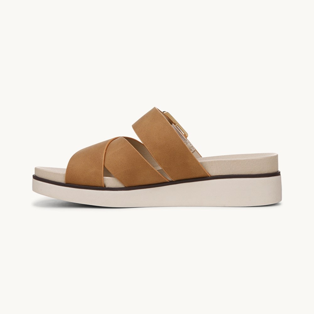 LifeStride Getaway Sandal - Tan Faux Leather