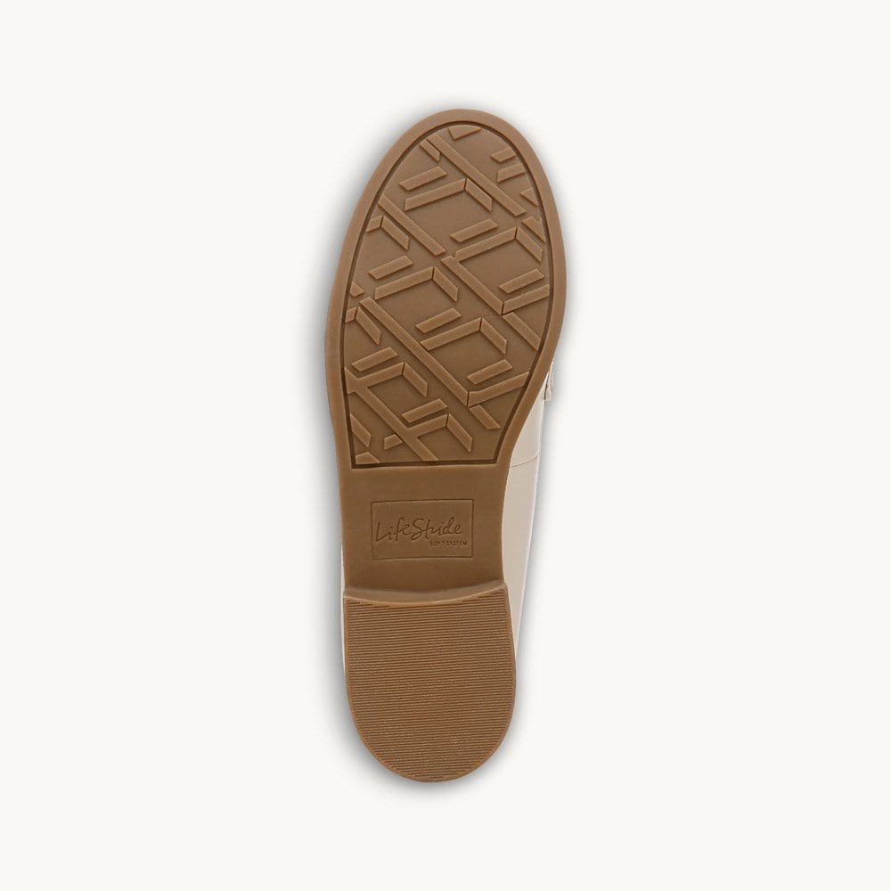 LifeStride Santana Loafer - Cream Beige Faux Leather
