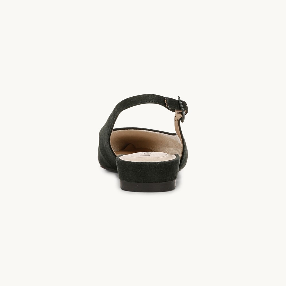 LifeStride Percy Slingback Flat - Tartan Green Microsuede