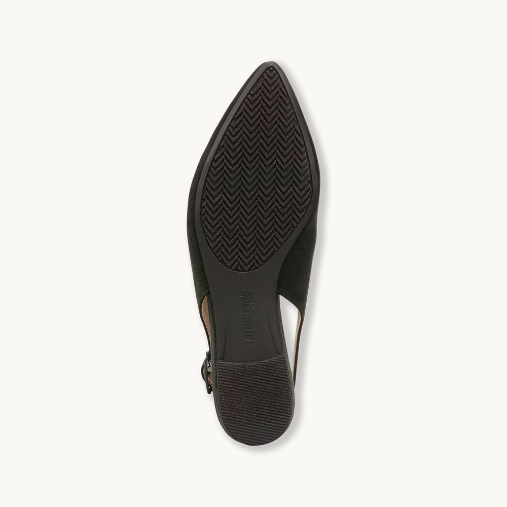 LifeStride Percy Slingback Flat - Tartan Green Microsuede