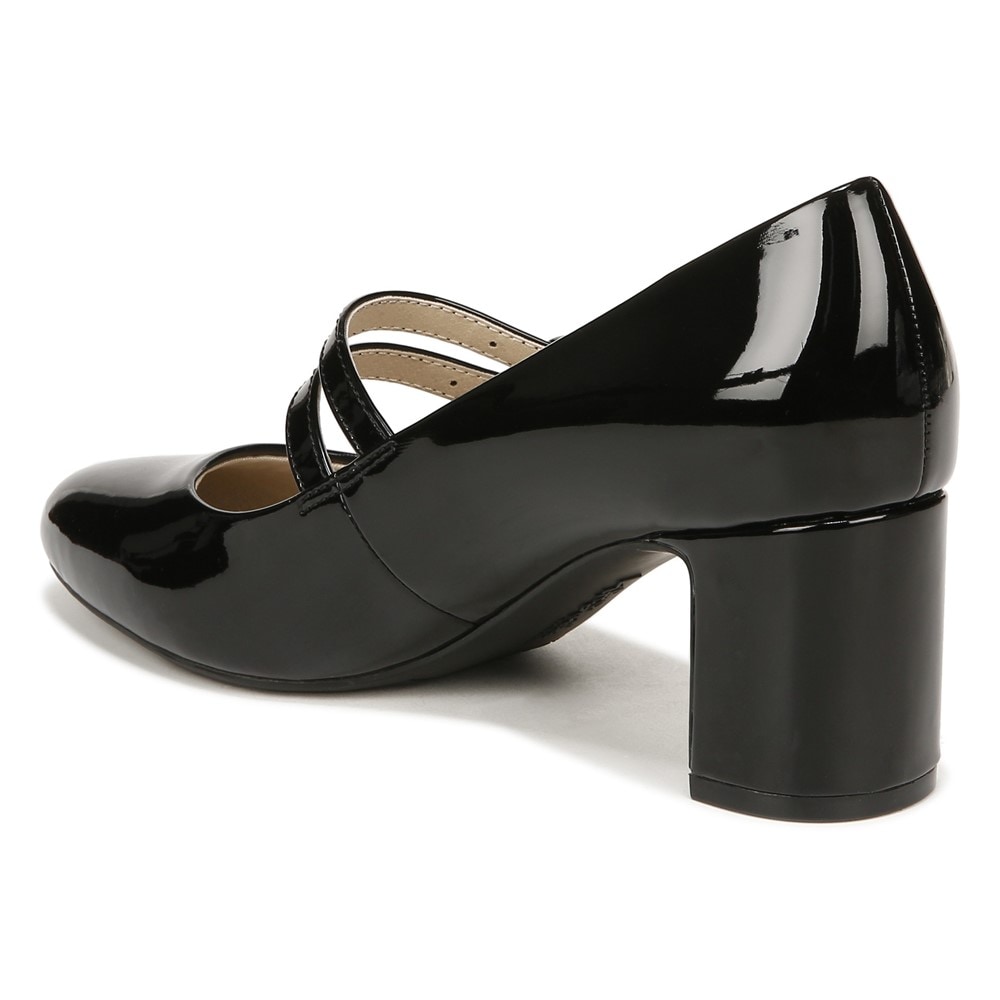 LifeStride True Block Heel Pump - Black Faux Leather