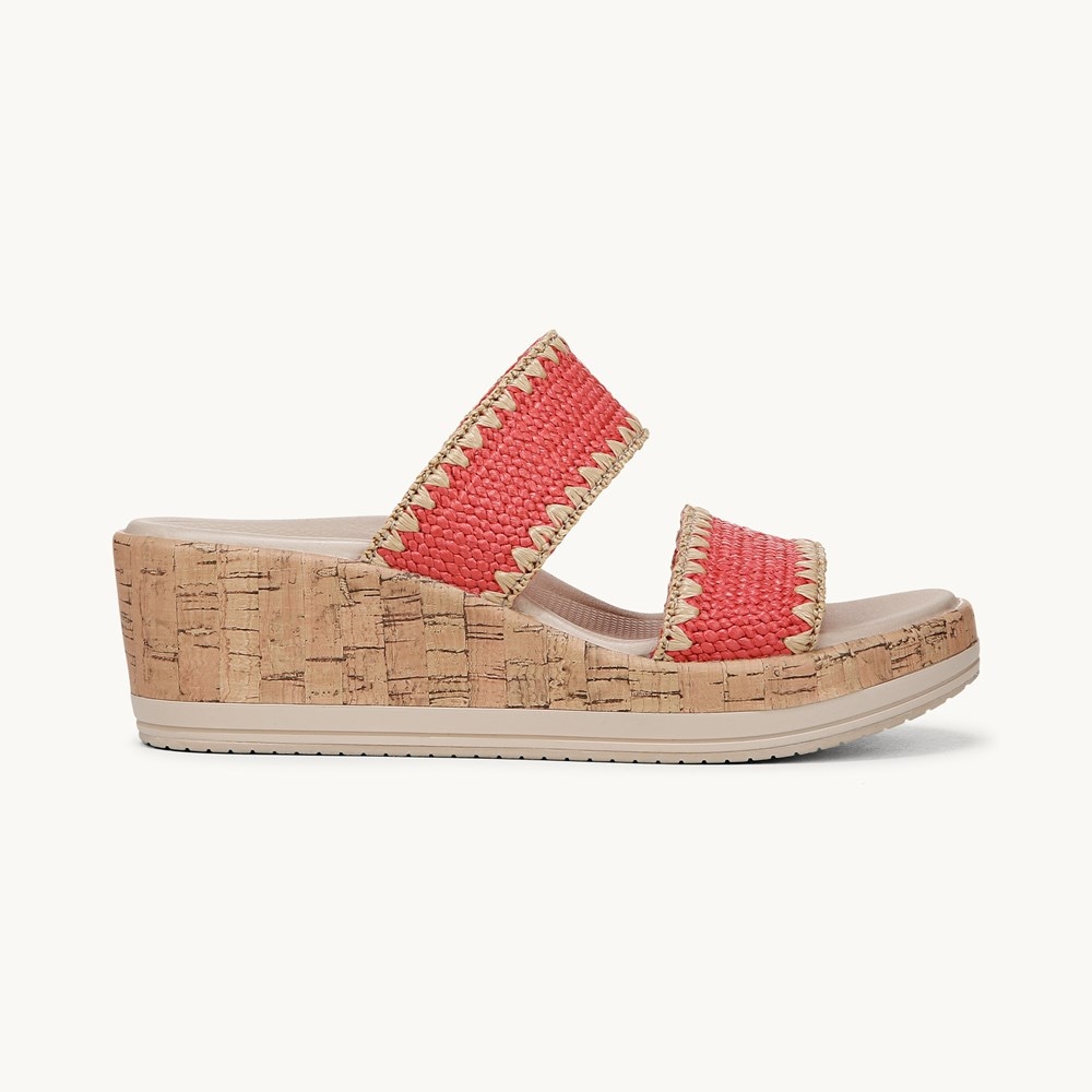 LifeStride Resort Wedge Sandal - Coral Beach Gore Fabric