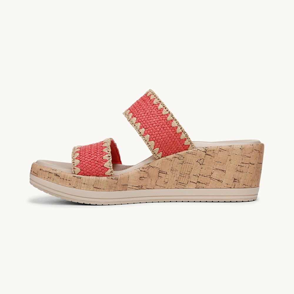 LifeStride Resort Wedge Sandal - Coral Beach Gore Fabric