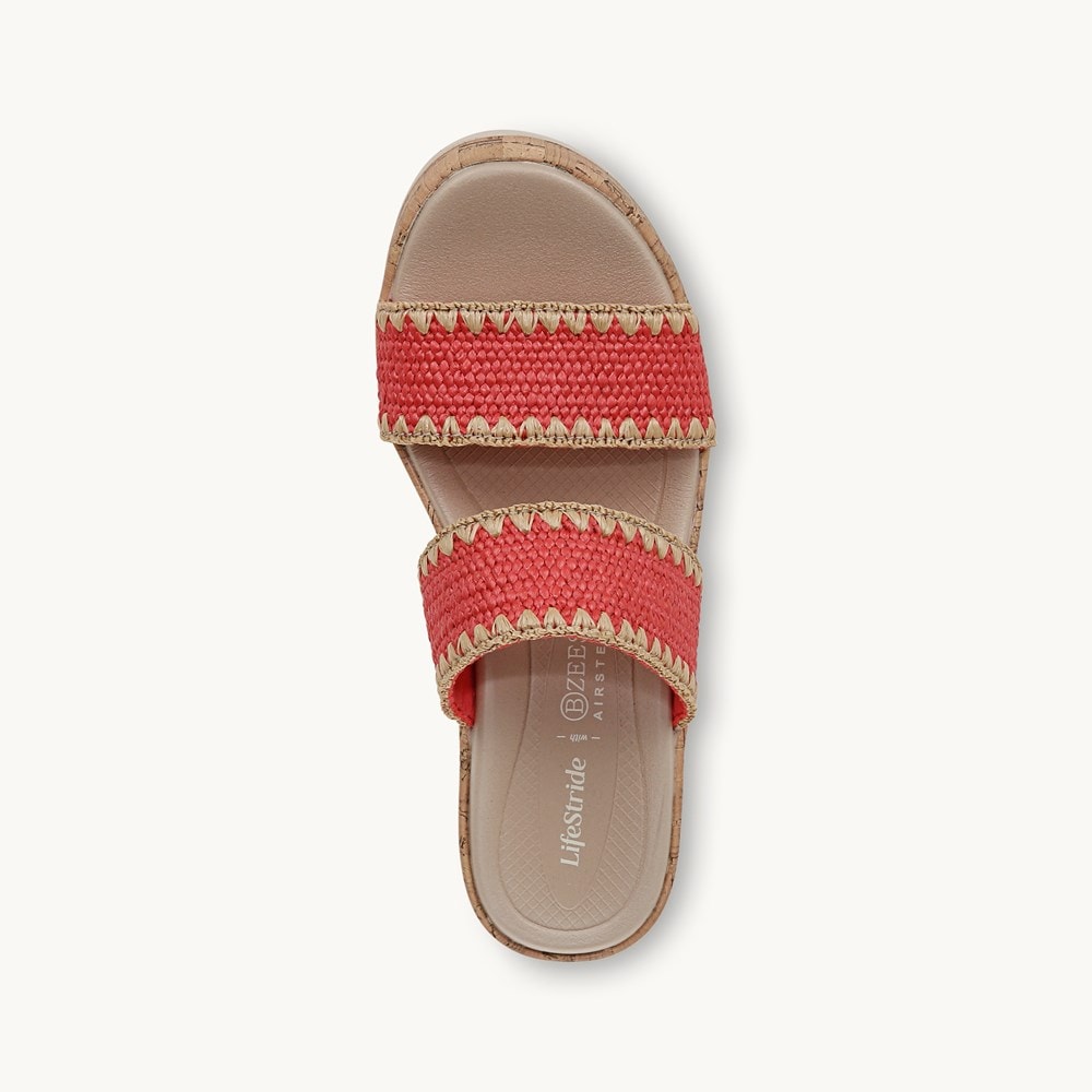LifeStride Resort Wedge Sandal - Coral Beach Gore Fabric