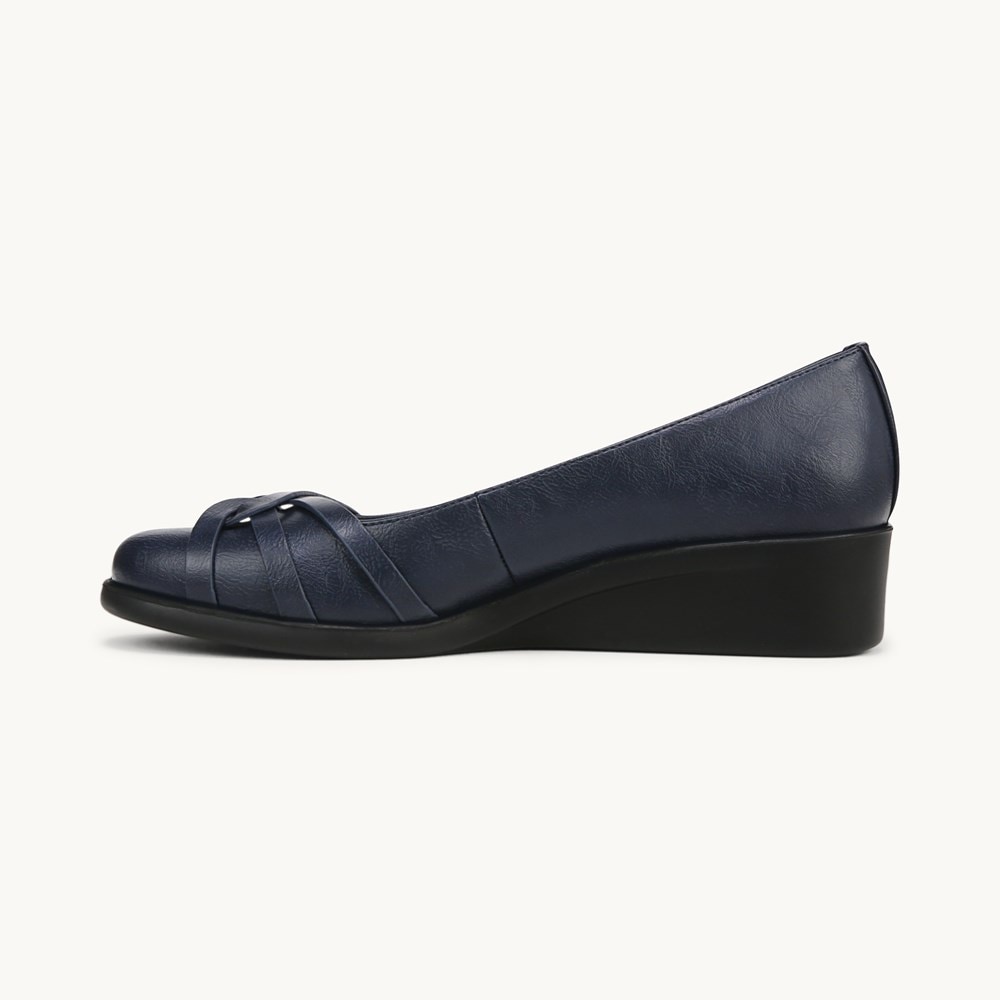 LifeStride Jorie Ballet Wedge - Lux Navy Faux Leather