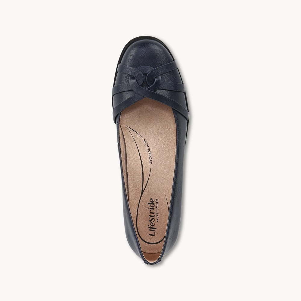 LifeStride Jorie Ballet Wedge - Lux Navy Faux Leather