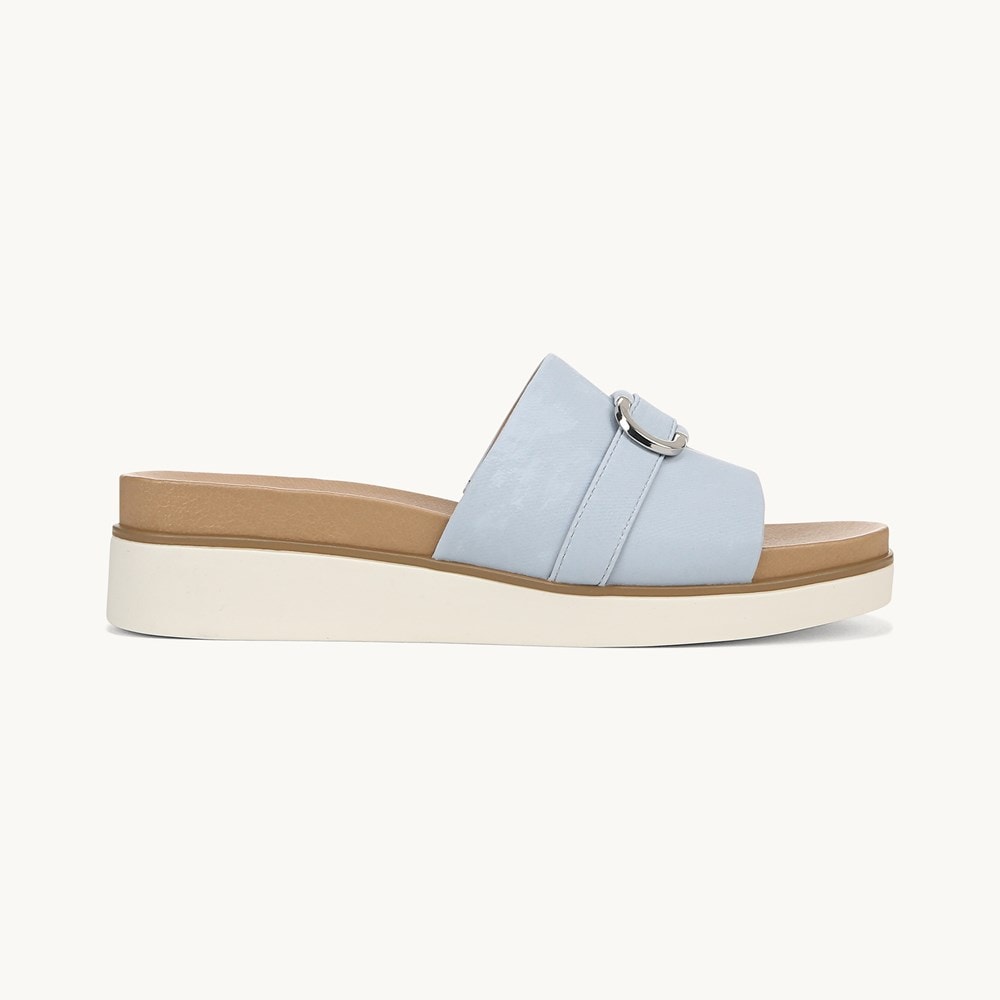 LifeStride Genevieve Flat Sandal - Blue Faux Leather