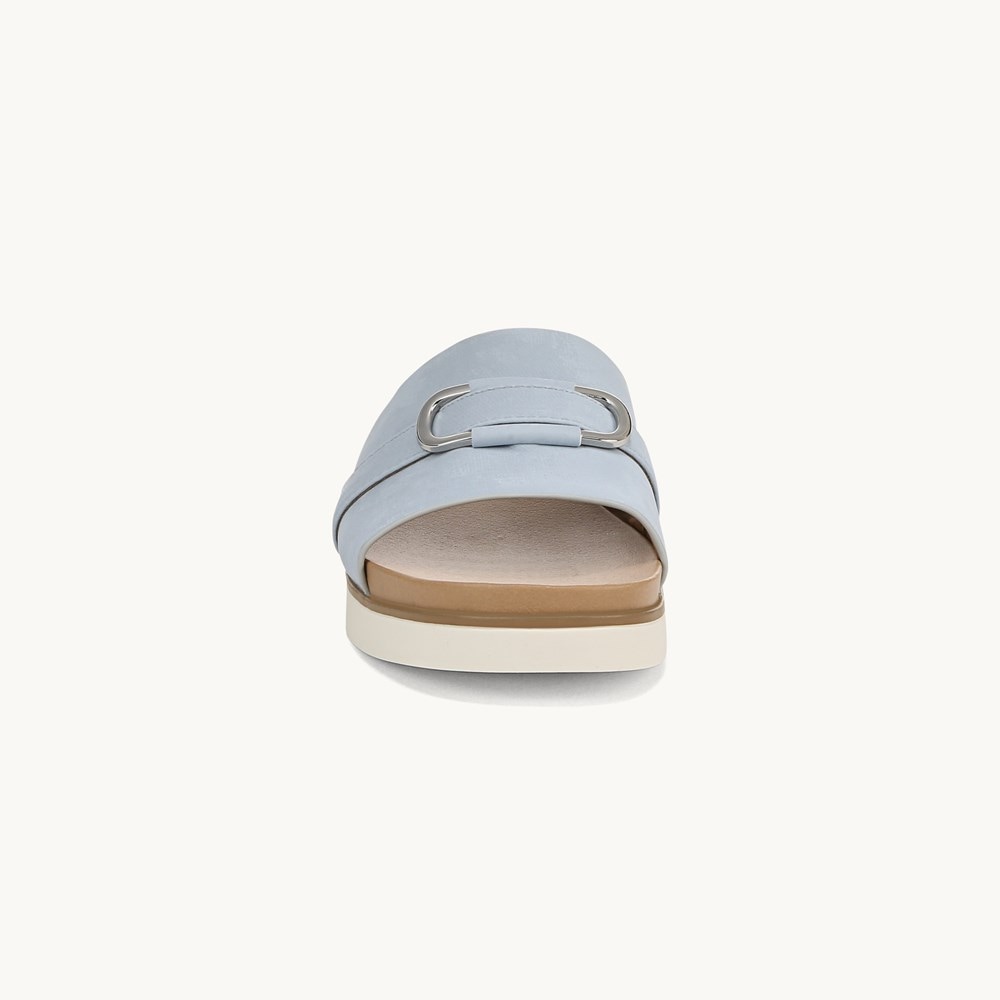 LifeStride Genevieve Flat Sandal - Blue Faux Leather