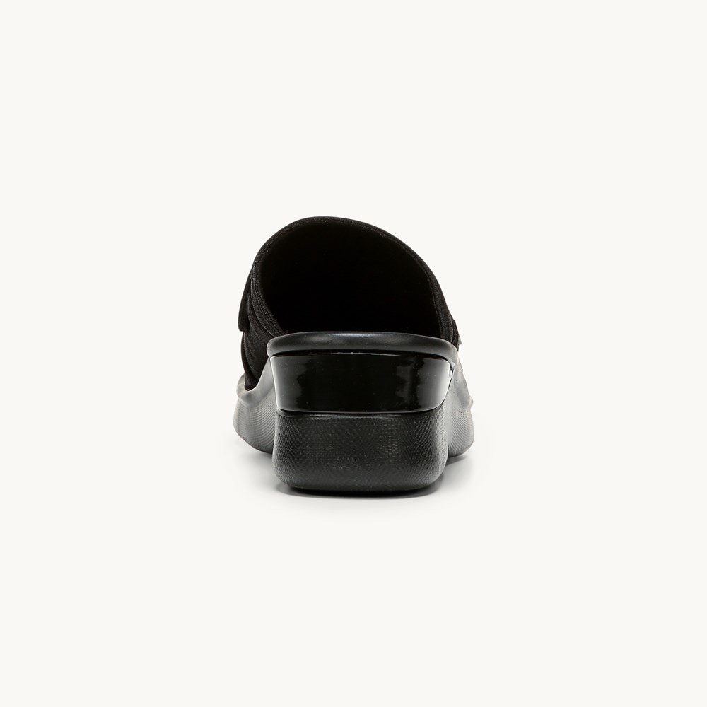 LifeStride Smile Wedge Sandal - Black Cheetah Fabric