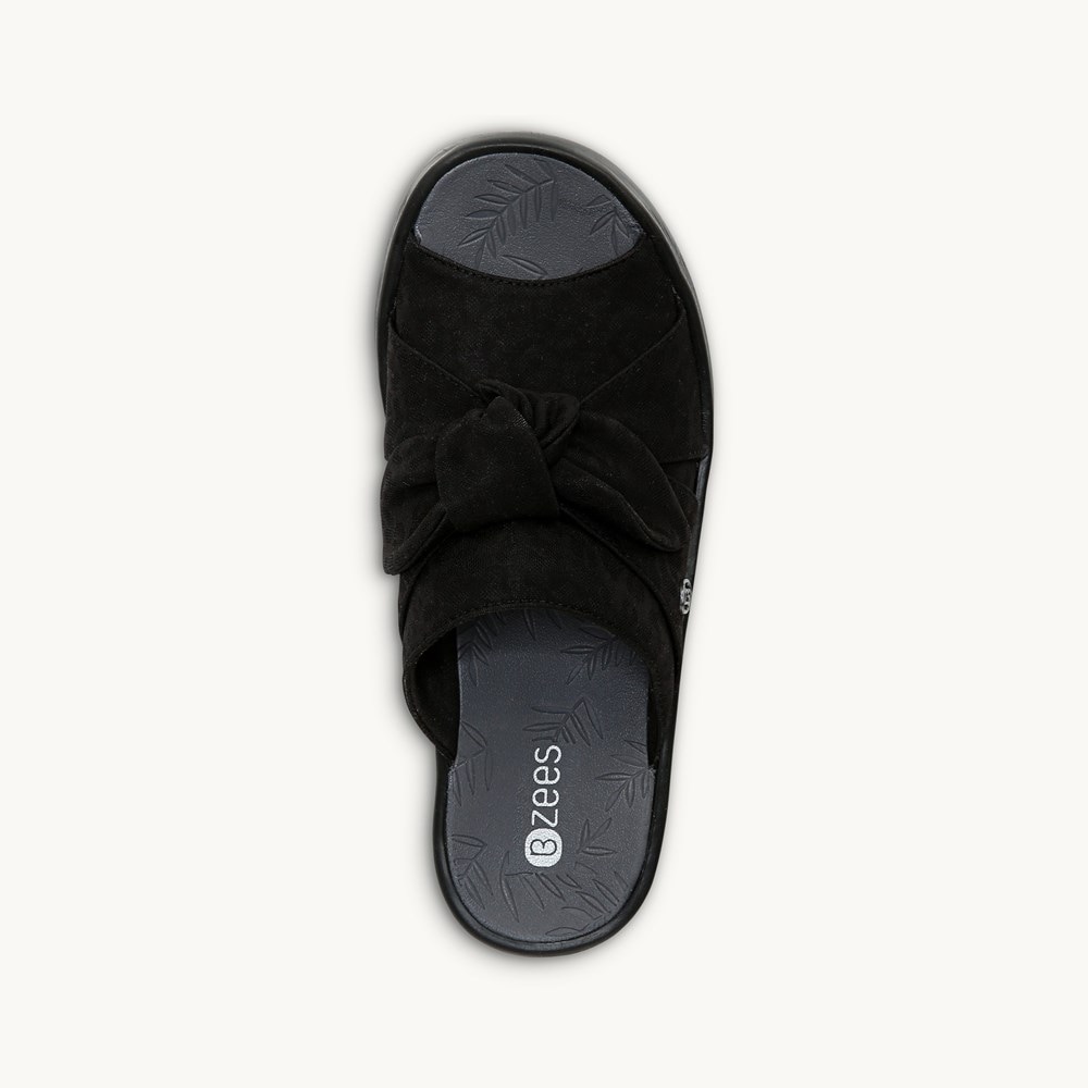 LifeStride Smile Wedge Sandal - Black Cheetah Fabric