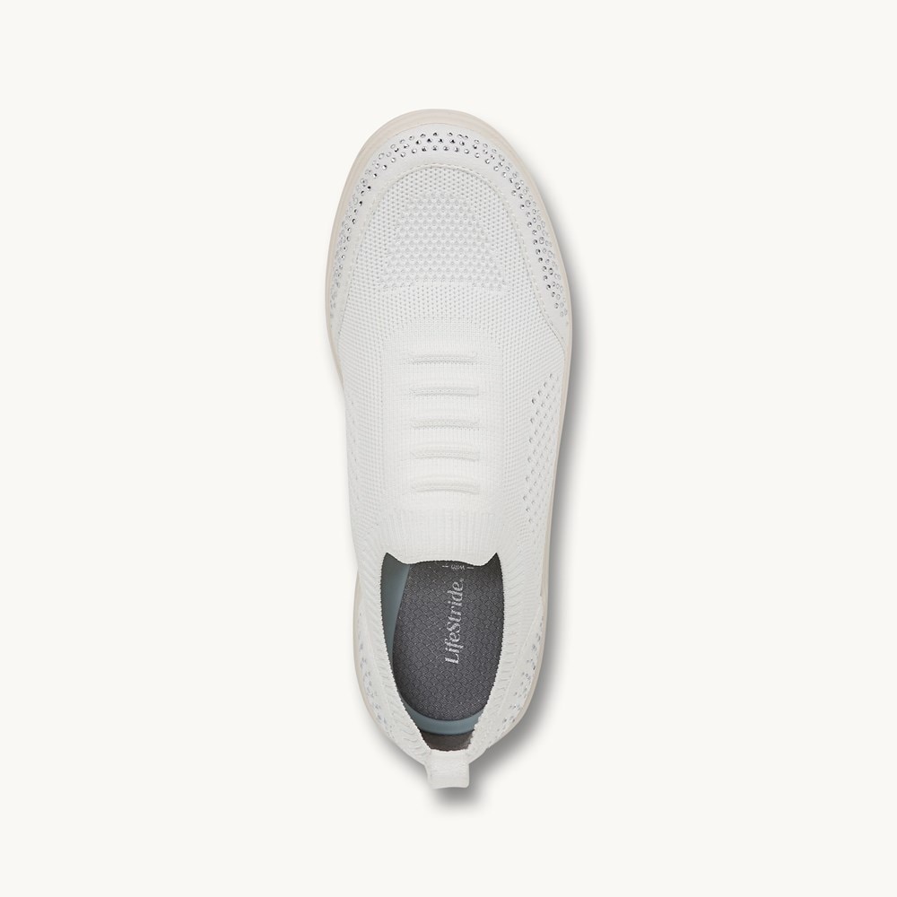 LifeStride Timeless Bright Sneaker - Bright White Knit Fabric