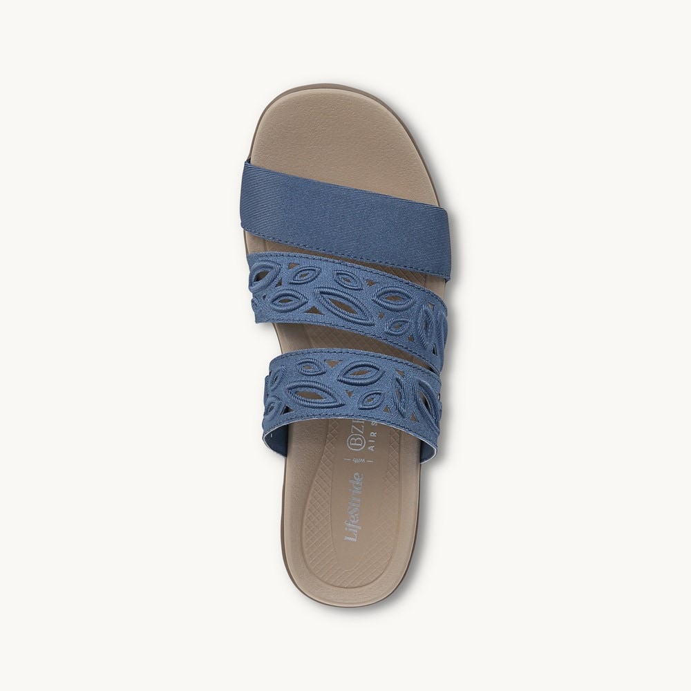 LifeStride Poppy Strappy Sandal - Elemental Blue Shimmer Fabric
