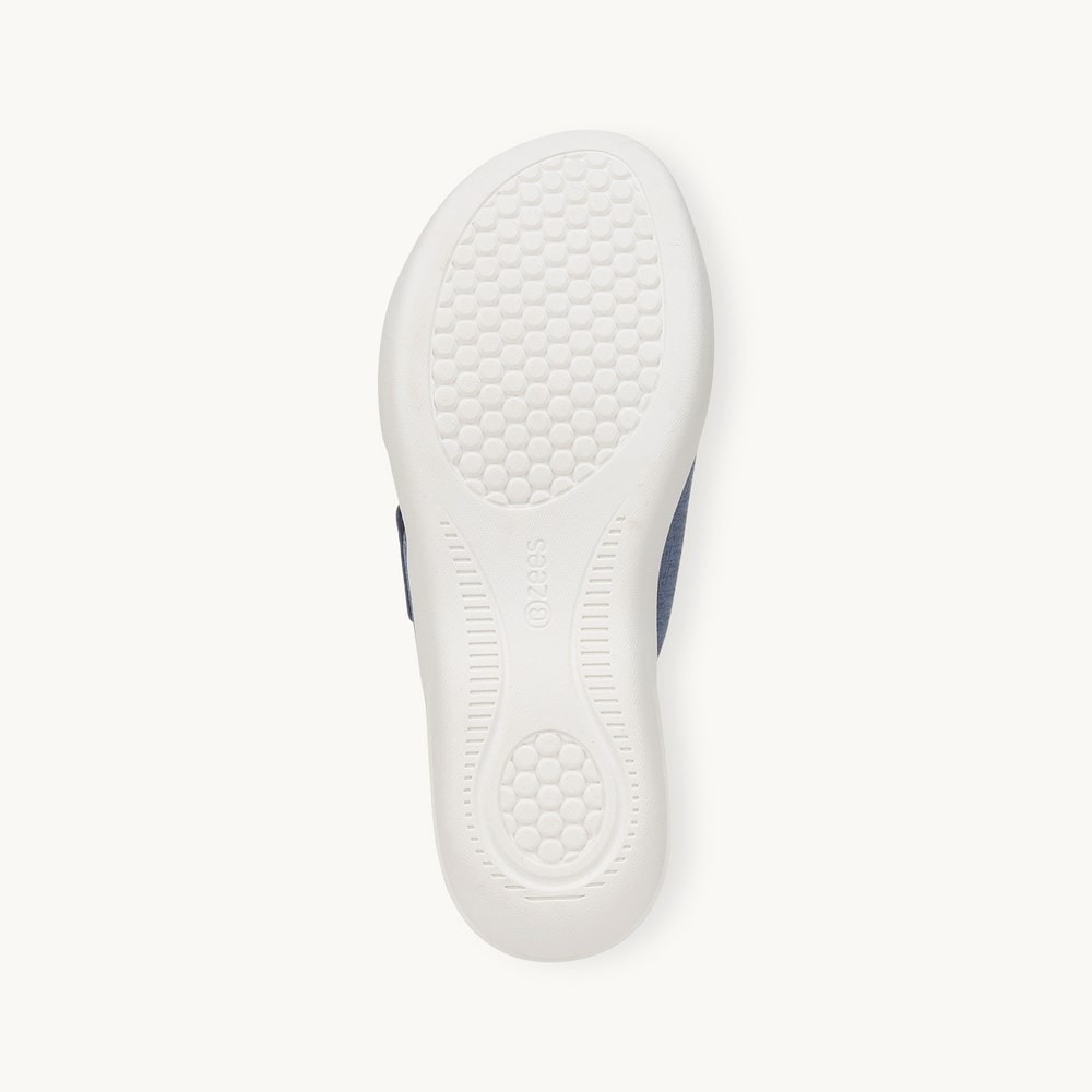LifeStride Carefree Wedge Sandal - Blue Fabric