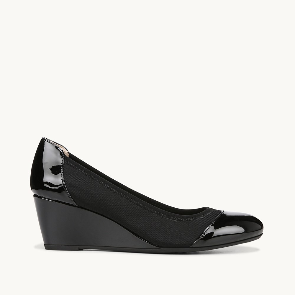 LifeStride Juliana Stretch Wedge - Black Fabric