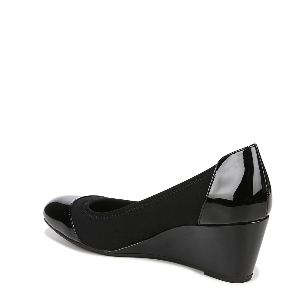 LifeStride Juliana Stretch Wedge - Black Fabric
