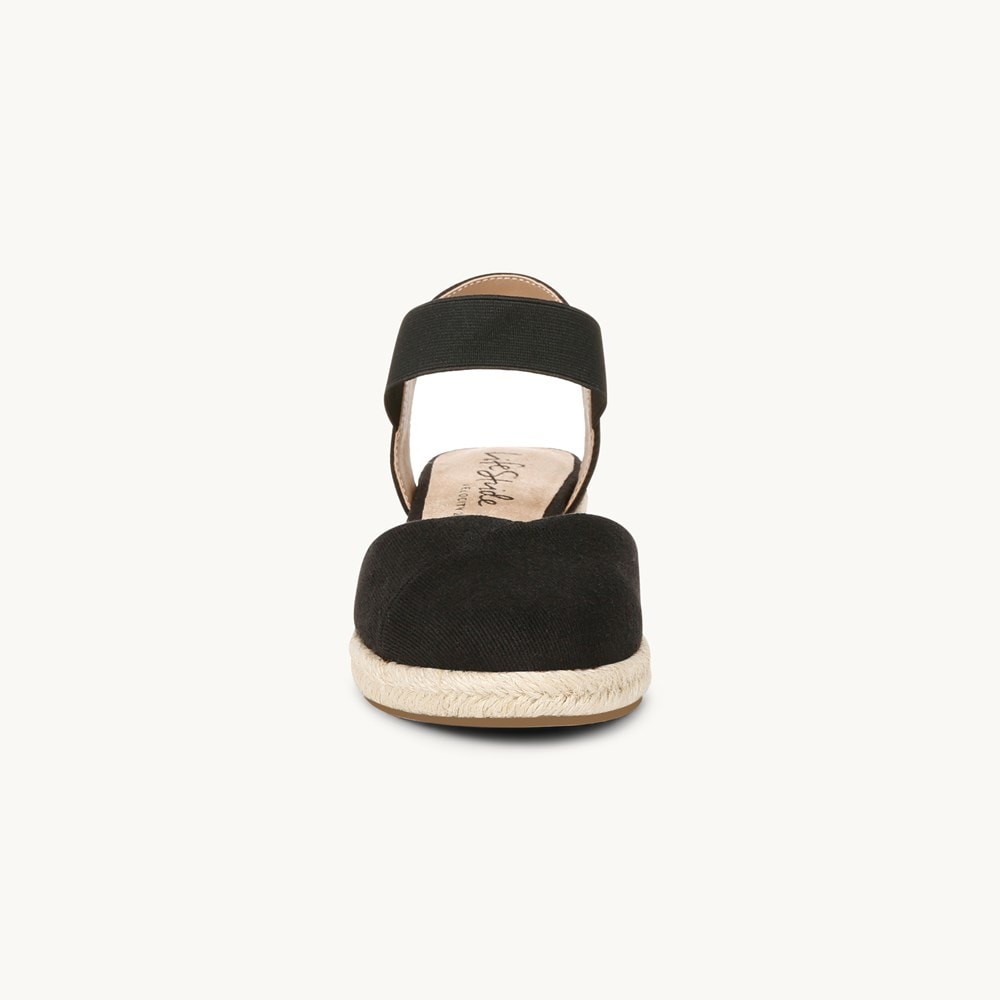 LifeStride Kimmie Espadrille Wedge - Black Canvas