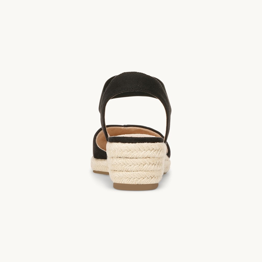 LifeStride Kimmie Espadrille Wedge - Black Canvas