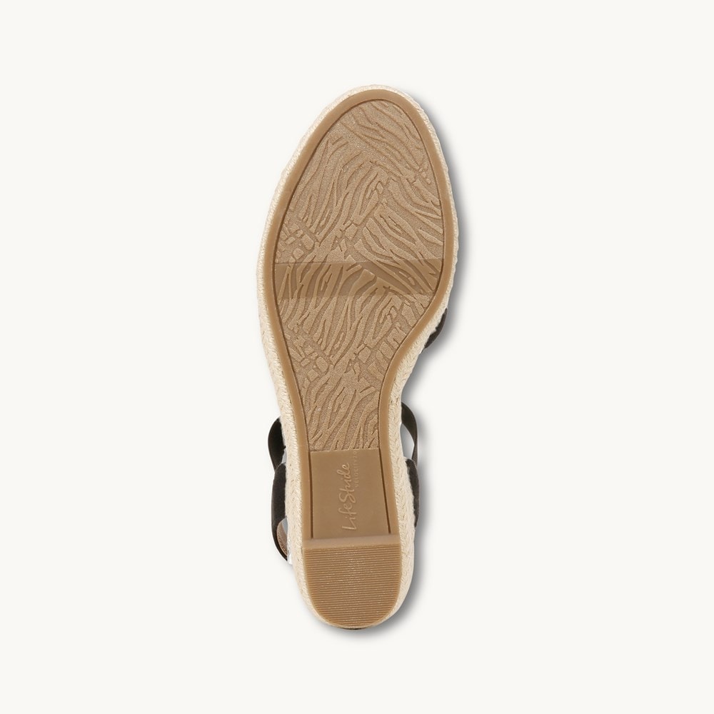 LifeStride Kimmie Espadrille Wedge - Black Canvas