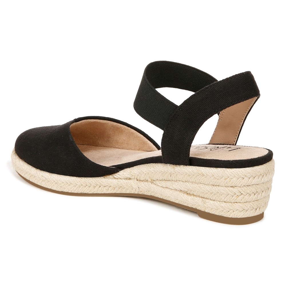 LifeStride Kimmie Espadrille Wedge - Black Canvas