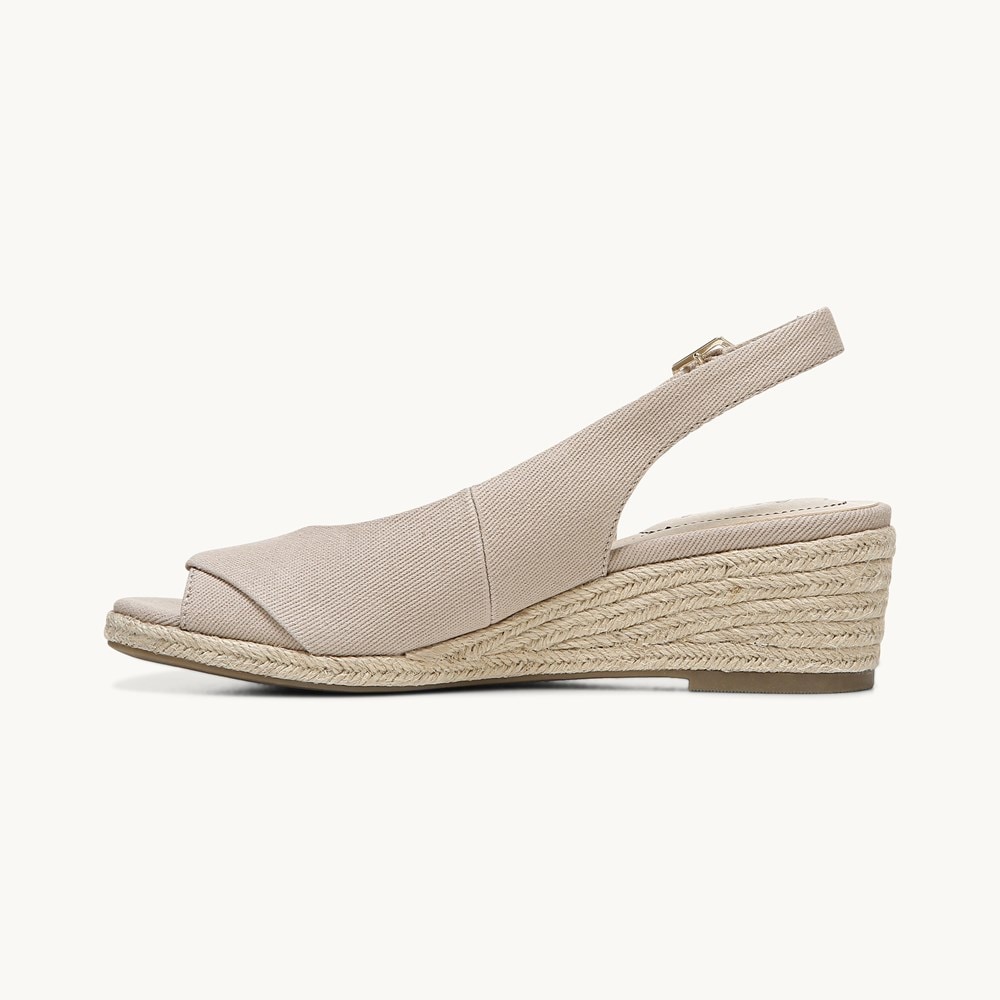 LifeStride Socialite Wedge Sandal - Taupe Canvas