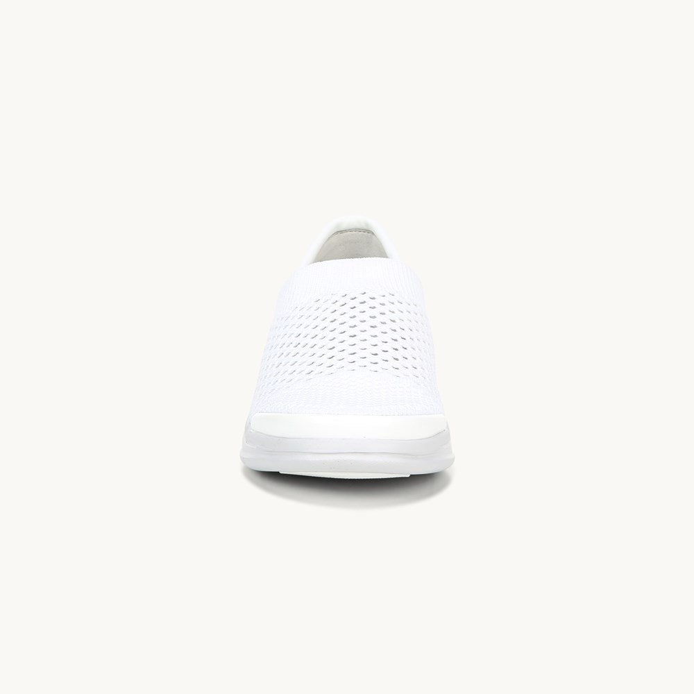 LifeStride Charlie Knit Slip On - White Fabric
