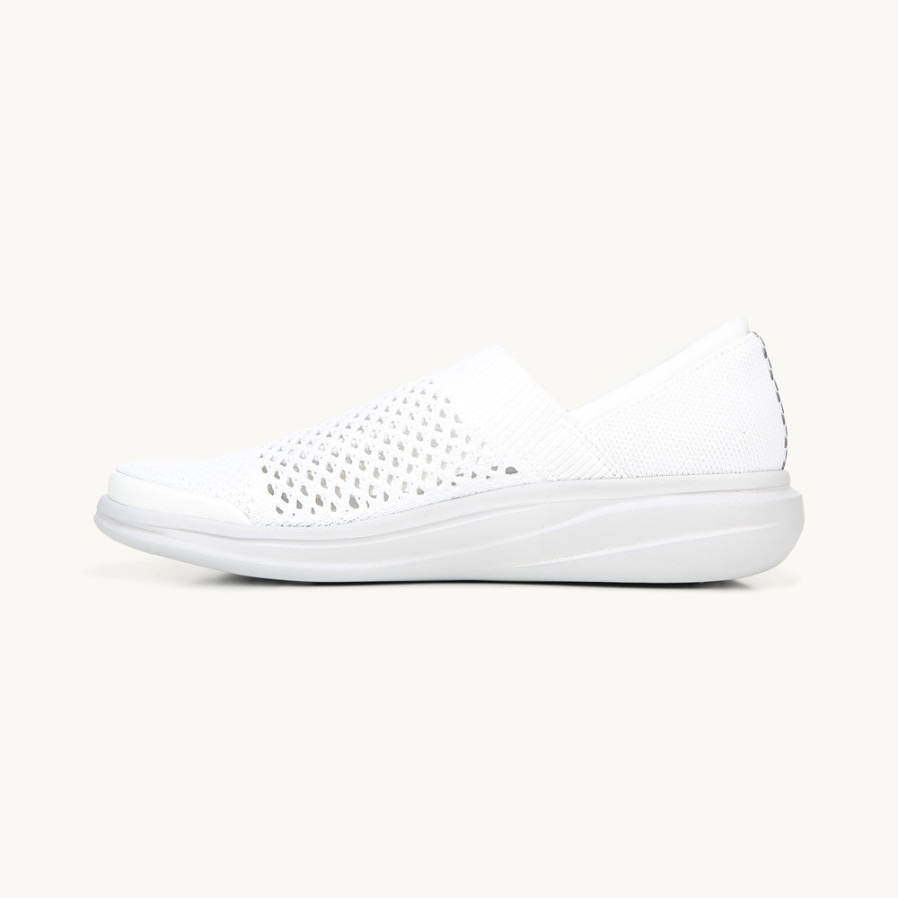 LifeStride Charlie Knit Slip On - White Fabric