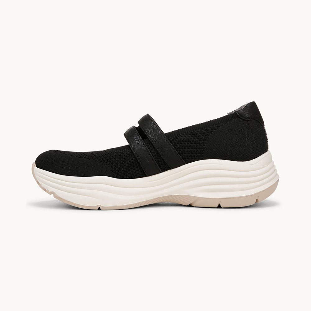 LifeStride Intuition Knit Mary Jane - Black Knit Fabric