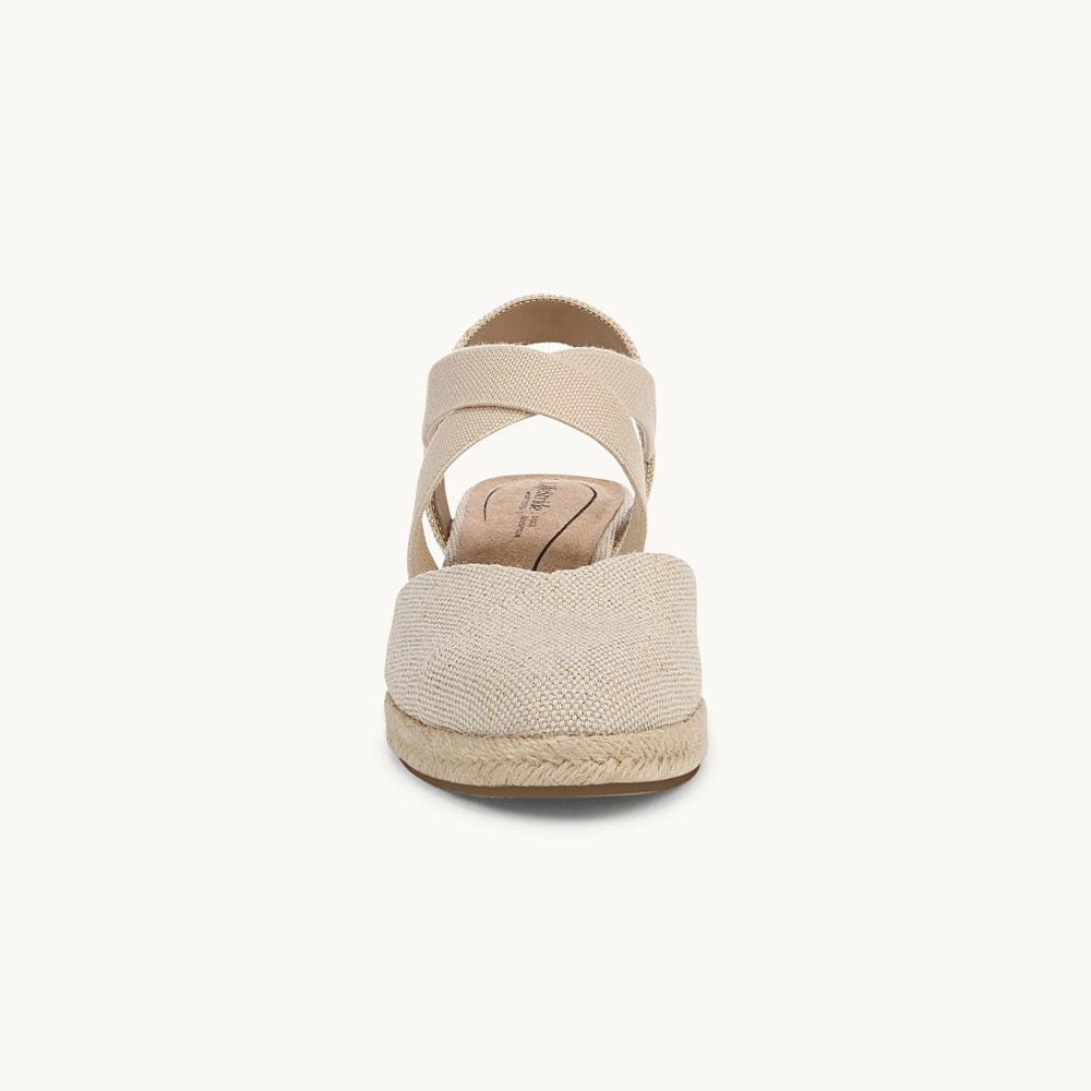 LifeStride Kimball Espadrille Wedge - Natural Gold Fabric