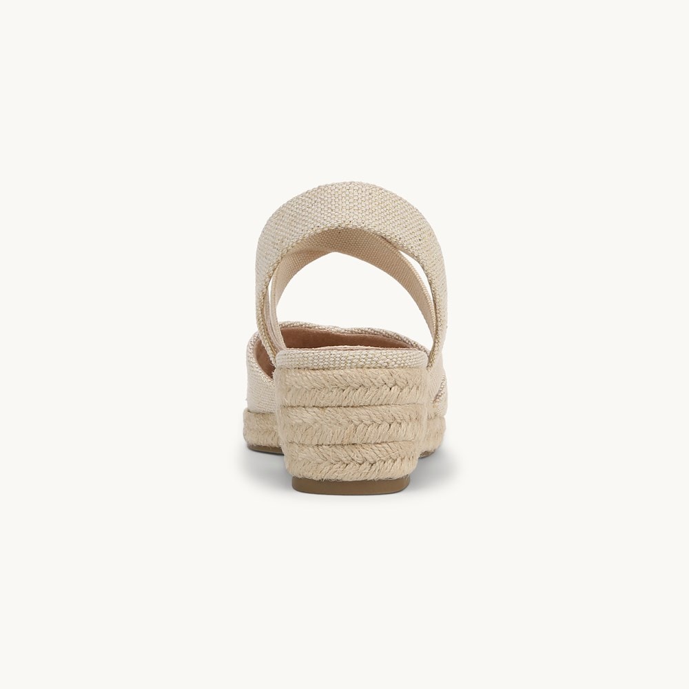LifeStride Kimball Espadrille Wedge - Natural Gold Fabric