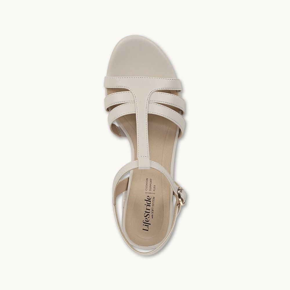 LifeStride Rio Dress Sandal - Bone Faux Leather